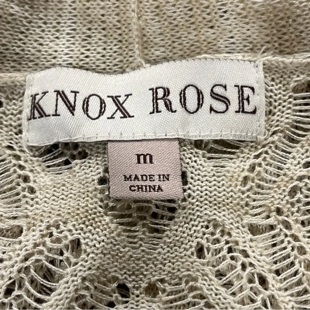 Knox Rose beige Open cardigan with long sleeve with lace details size‎ Medium